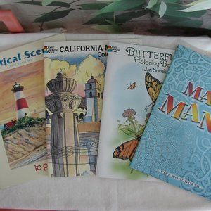 Coloring Books & Mazes - 4 pc Lot - NWT Adult Coloring Bundle - 4 pcs Coloring